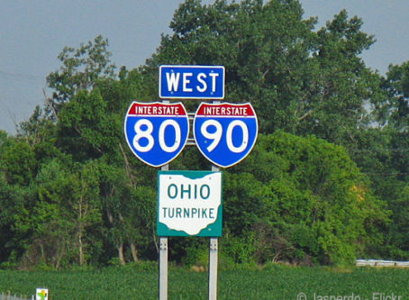 Ohio Turnpike, I-80 and I-90. Photo by Jasperdo