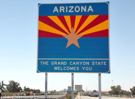 Arizona welcome sign courtesy Arizona Department of Transportation