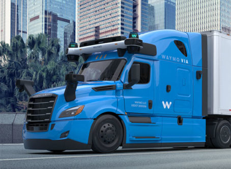 Autonomous vehicle tech company Waymo truck