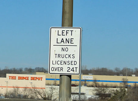 Laft lane not trucks, I-435, KCMO