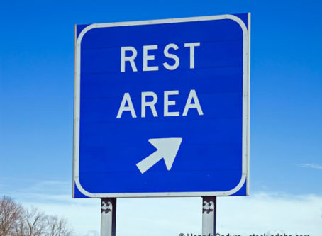 Rest area sign on interstate highway