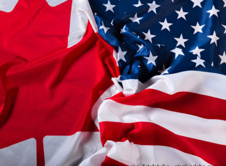 Canada, U.S. flags