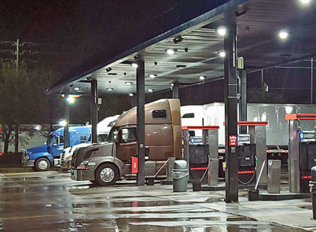 Diesel pumps at a truck stop, photo by Marty Ellis
