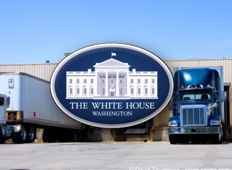 Loading dock p hoto by David Touchtone, White House logo, Supply Chain Task Force