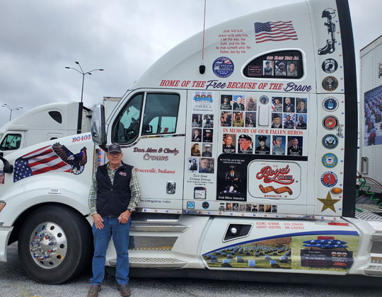 OOIDA life member Don Crouse and his Wreaths Across America truck. Photo by Marty Ellis