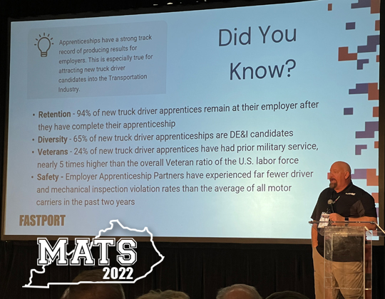 Dave Harrison of Fastport discusses apprenticeships, veterans, at MATS 2022.