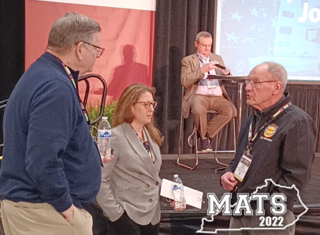 FMCSA’s Robin Hutcheson and Jack Van Steenberg with OOIDA’s Todd Spencer at MATS 2022