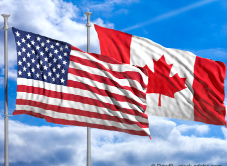 U.S., Canada flags