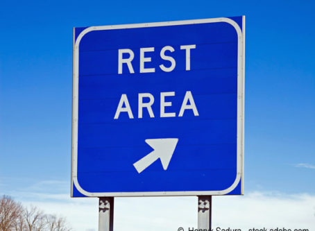 Rest area sign on interstate