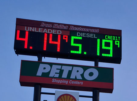 Diesel price in Gaston, Ind. on Monday. Photo by Marty Ellis