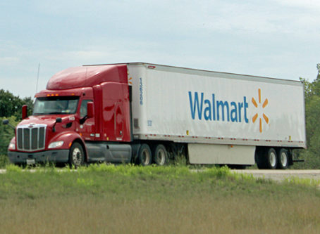Walmart truck on I-35 north of Kansas City