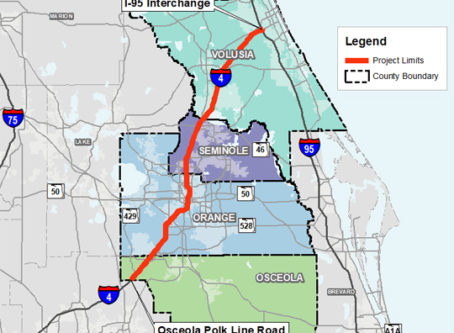 I-4 corridor in Osceola, Orange, Seminole, and Volusia counties.