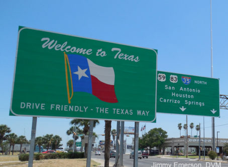 Welcome to Texas sign, Laredo, Texas. Photo by Jimmy Emerson, DVM