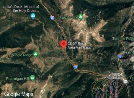 Vail Pass Rest Area location via Google Maps