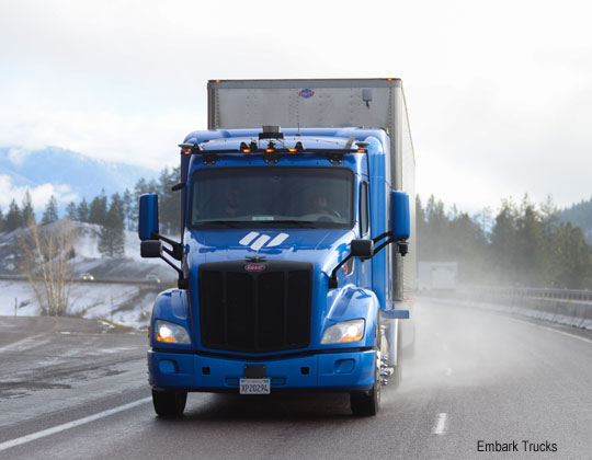 Embark Trucks test AV tech in snowy Montana