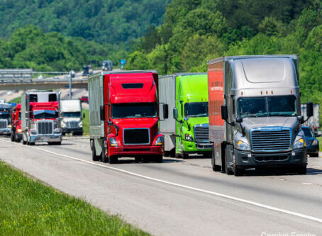 Heavy truck traffic on Tennessee interstate. Photo by Carolyn Franks