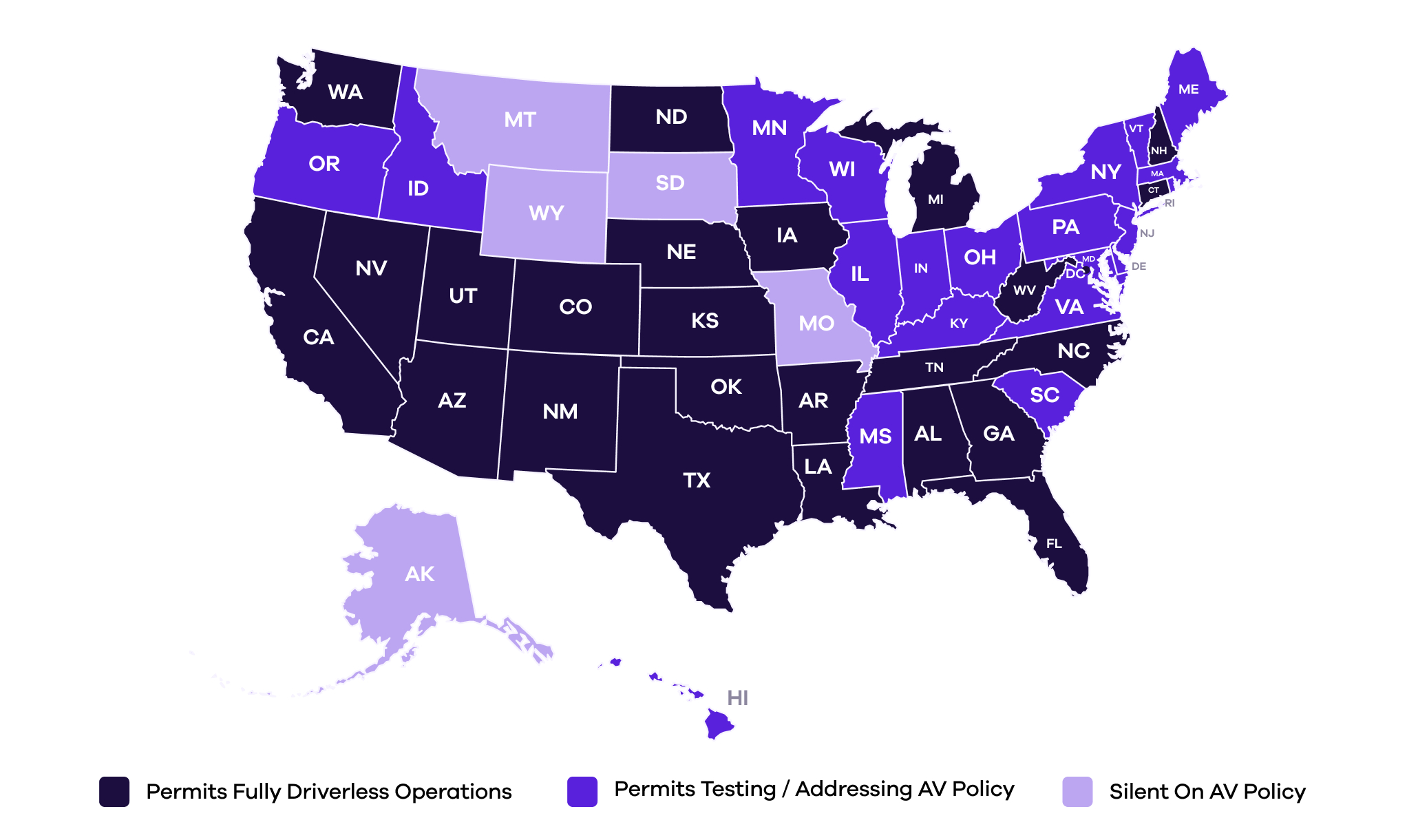 State self-driving vehicle policy map 