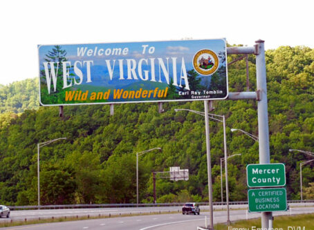 Welcome to West Virginia sign. Photo by Jimmy Emmerson, DVM