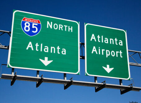 Atlanta freeway signs, photo by Iofoto