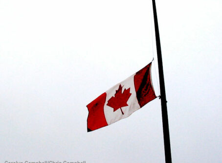 Canadian flag at half mast. Photo by Chris Campbell