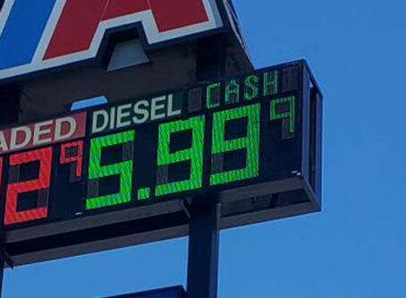 Recent diesel price in Hurricane, W. Va. Photo by Marty Ellis, OOIDA