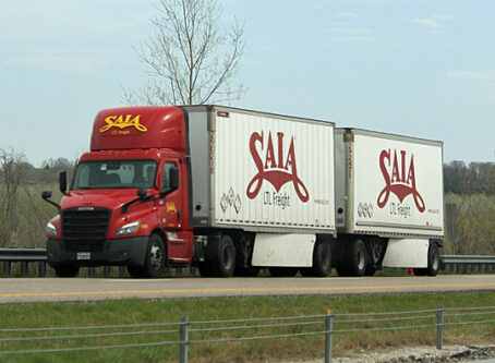 Saia double trailer. Photo by Chuck Robinson, OOIDA