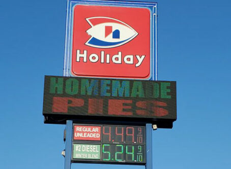 Diesel prices July 18, 2022, in Clearwater, Minn. Photo by Marty Ellis, OOIDA