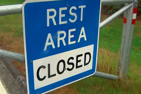 rest area closed sign