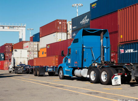 Port of Oakland trucks. Courtesy of the Pot of Oakland