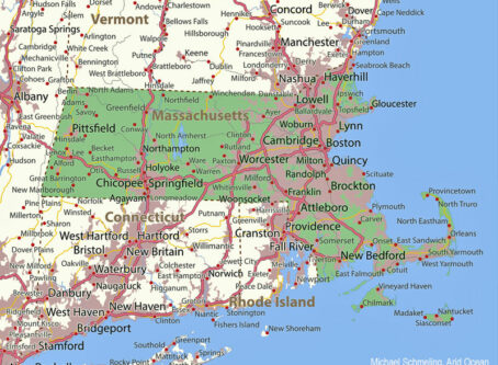 Massachusetts map, image by Michael Schmeling, Arid Ocean