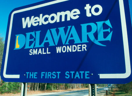 Welcome to Delaware Sign by Joe Sohm
