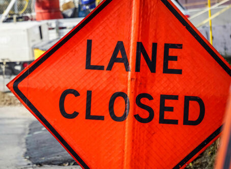 Lane closed sign, photo by jdoms