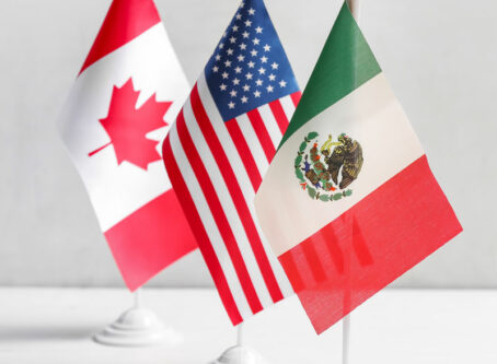 Canada, U.S., Mexico flags. Image by Pixel-Shot
