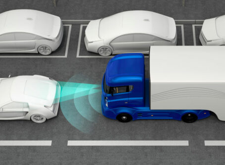 Autonomous truck tech graphic by chesky
