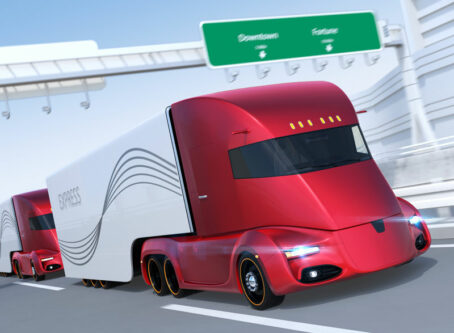 Autonomous trucks graphic by chesky