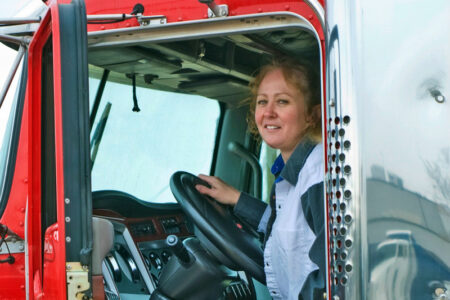 Women of Trucking Advisory Board to have first meeting. Woman truck driver photo by Robert Carner