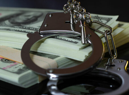 Bribery, money, handcuffs image by Sainam Poploy