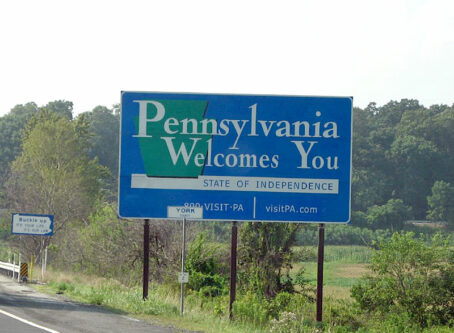 Welcome to Pennsylvania sign, I-83, by Ken Lund