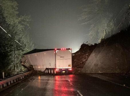 Landslide shuts down Oregon highway . Photo Courtesy Oregon DOT