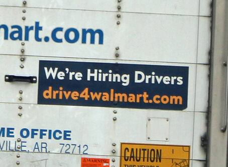 Employment statistics, We're Hiring sign n back of truck