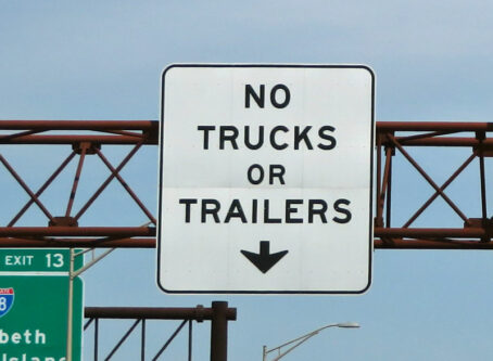 Left lane not trucks sign. Photo by Ken Lund
