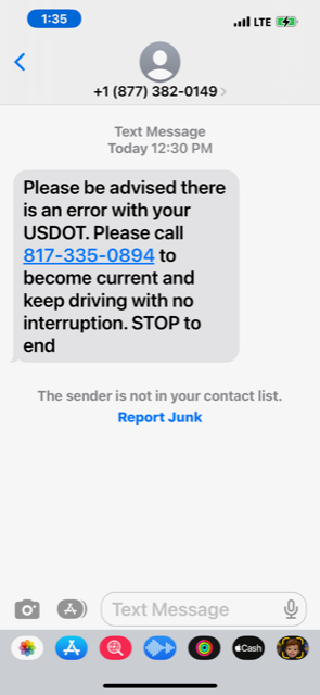 text scam