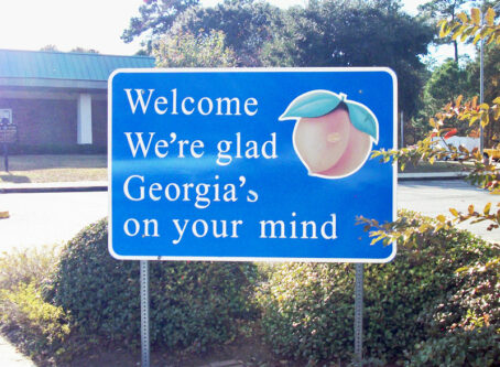 Welcome to Georgia sign, I-95. Photo by DanTD