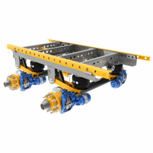 CBXA AeroBeam trailer sliding suspension now includes axles, brakes and air control mechanisms from SAF-Holland and Haldex. 
