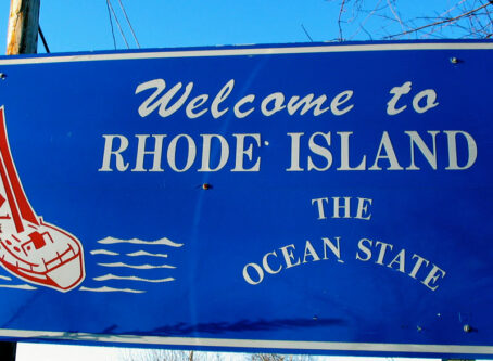 Rhode Island welcome sign. Photo by Taber Andrew Bain