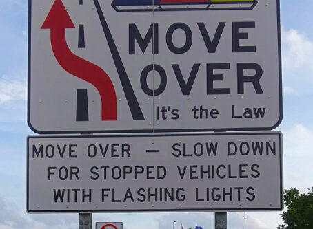Move over sign on NY Sate Thruway. Photo by Daniel Case
