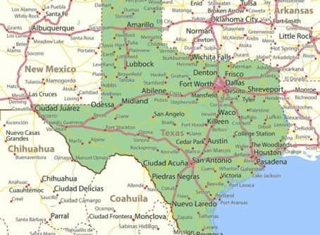 Texas map pgraphic by Arid Ocean