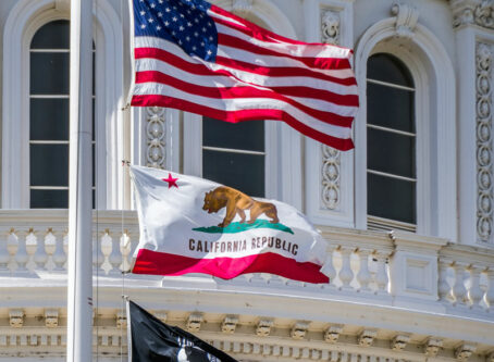 California flag, state capitol. Image by Sundry Photography