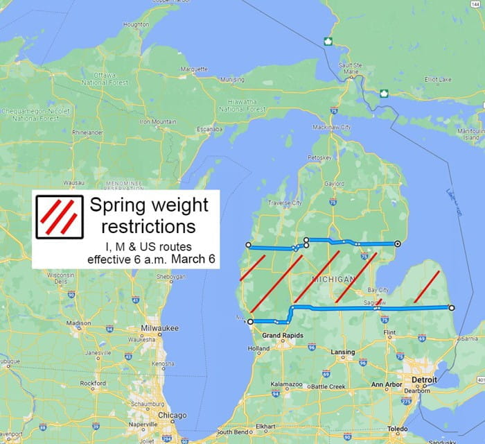 Michigan spring weight restrictions