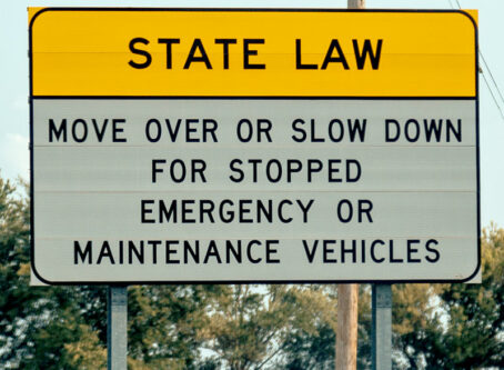 Move-over sign. Photo by Tony Webster